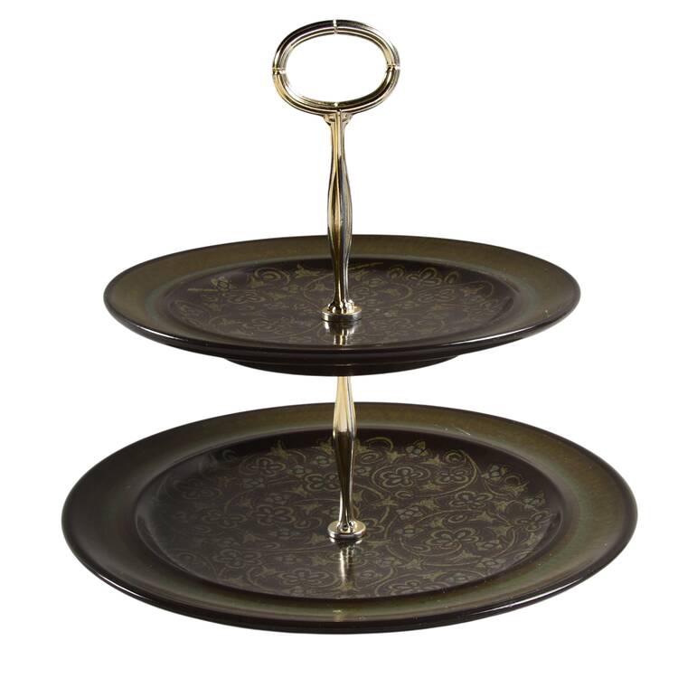 Madeira (USA) 6 5/8"-10"  2 Tiered Serving Tray (Dp, Sp) HC
