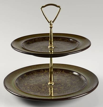 Madeira (USA) 2 Tiered Serving Tray (Dinner & Salad Plate)