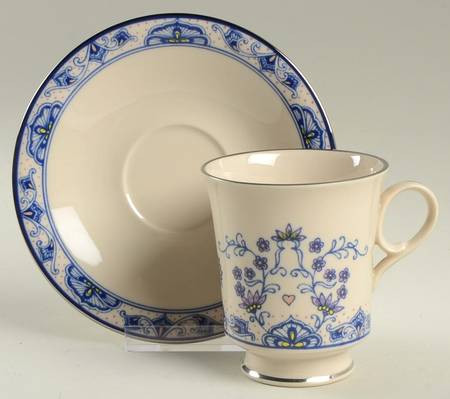 Mandalay (Blue Design) Footed Cup & Saucer Set