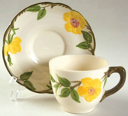 Meadow Rose Flat Cup & Saucer Set