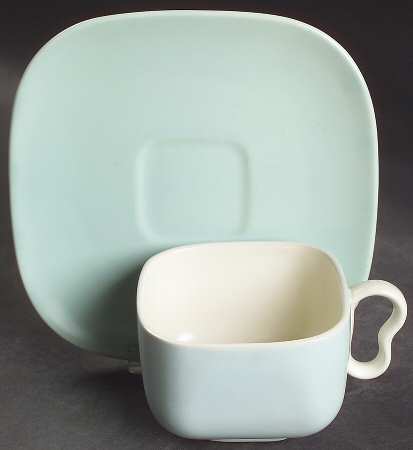 Metropolitan Aqua (Turquoise) Flat Cup & Saucer Set