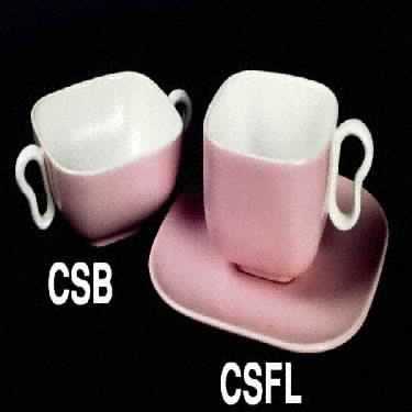 Metropolitan Coral Flat Cup & Saucer Set by Franciscan