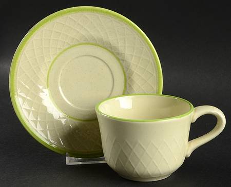 Mint Weave Flat Cup & Saucer Set