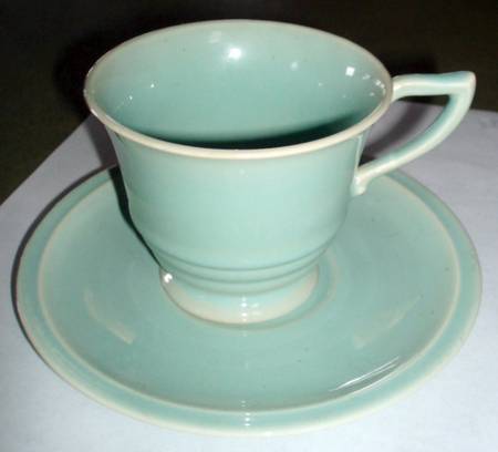 Montecito Celadon Footed Cup & Saucer Set