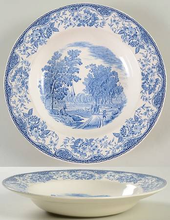 Olde England Blue Rim Soup Bowl