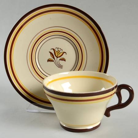 Padua Creme Brown Footed Cup & Saucer Set