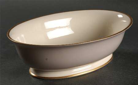 Palomar Grey (Gold Trim) 9" Oval Vegetable Bowl
