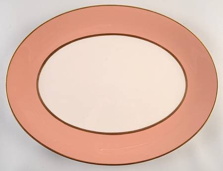 Palomar Cameo Pink (Gold Trim) 16" Oval Serving Platter by Franciscan