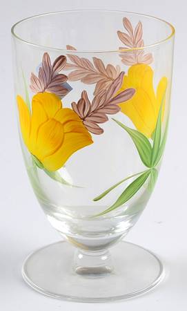 Poppy (Yellow & Purple Flowers) Glassware Iced Tea