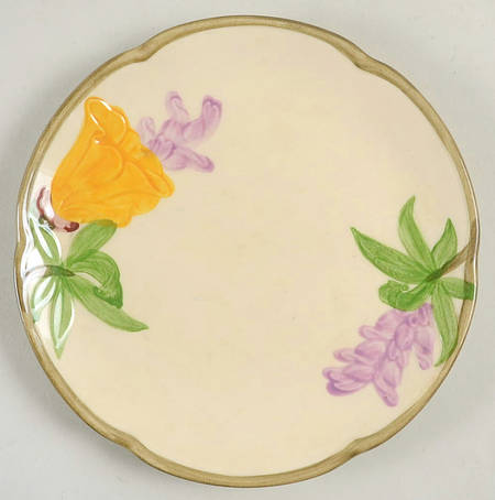 Poppy (Yellow & Purple Flowers) Bread & Butter Plate