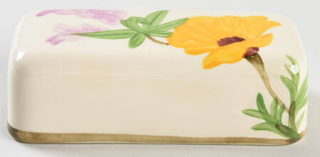 Poppy (Yellow & Purple Flowers) Lid for 1/4 Lb Butter
