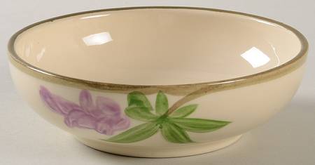 Poppy (Yellow & Purple Flowers) Fruit/Dessert (Sauce) Bowl