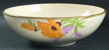 Poppy (Yellow & Purple Flowers) 11" Large Salad Serving Bowl