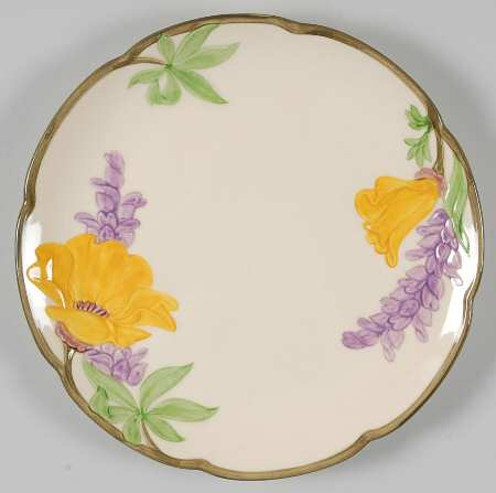 Poppy (Yellow & Purple Flowers) Salad Plate