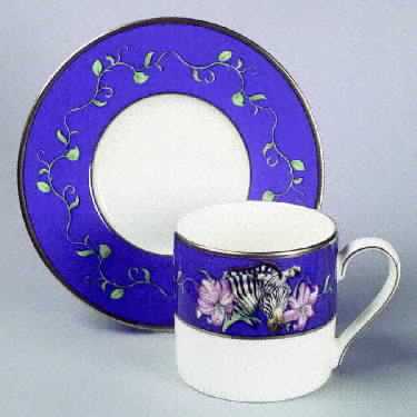 Rafiki Blue Flat Cup & Saucer Set