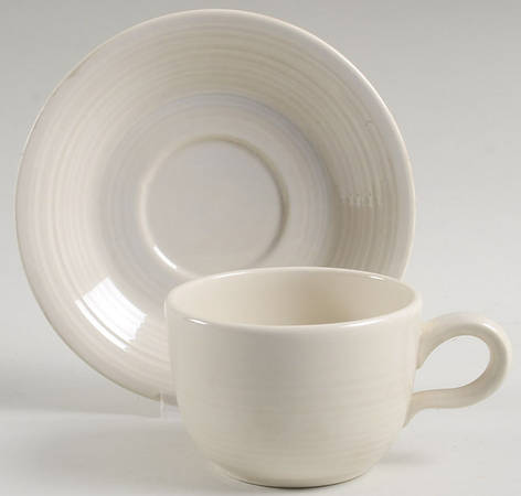 Reflections Silver Grey Flat Cup & Saucer Set by Franciscan