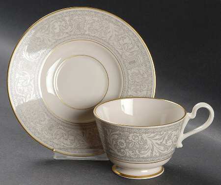 Renaissance Grey Footed Cup & Saucer Set