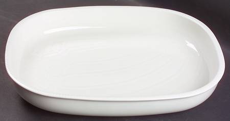 Sea Sculptures White 11" Rectangular Baker