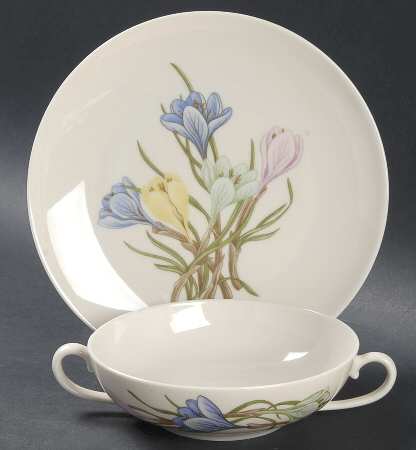 Sierra (Fine China) Flat Cream Soup Bowl & Saucer Set by Franciscan