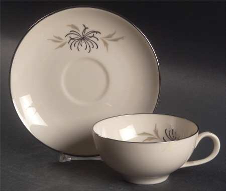 Silver Mist Flat Cup & Saucer Set by Franciscan