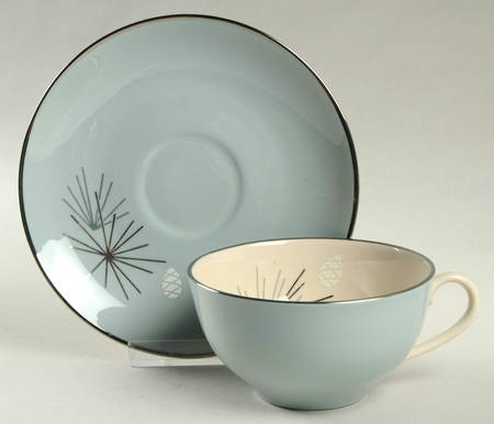 Silver Pine Flat Cup & Saucer Set