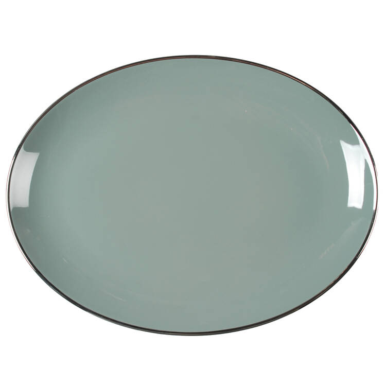 Spruce (Platinum Trim) 12" Oval Serving Platter
