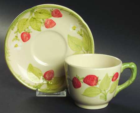 Strawberry Fair Flat Cup & Saucer Set