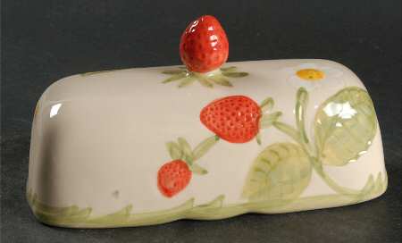 Strawberry Fair Finial Top Lid for 1/4 Pound Covered Butter