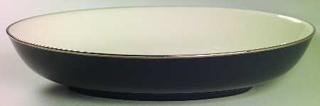 Teak (Platinum Trim) 8" Oval Vegetable Bowl