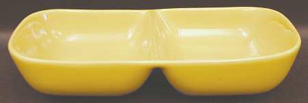 Tiempo Yellow (Mustard) 11" Oval Divided Vegetable Bowl