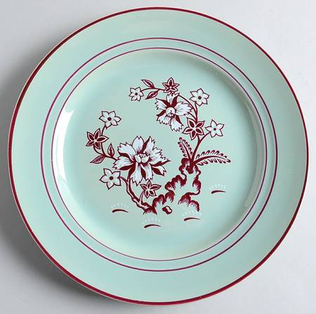 Tiger Flower Celadon Luncheon Plate