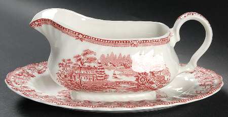 Tonquin Pink Gravy Boat & Underplate