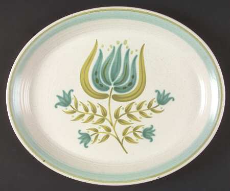 Tulip Time 13" Oval Serving Platter