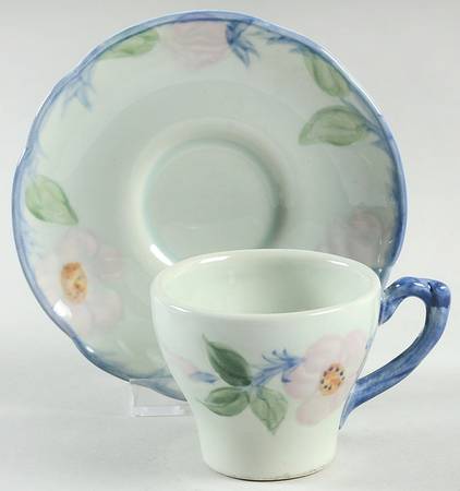 Twilight Rose Flat Demitasse Cup & Saucer Set