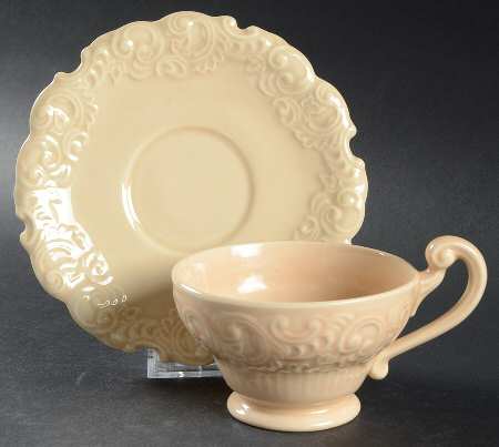 Victoria Ivory Footed Cup & Saucer Set