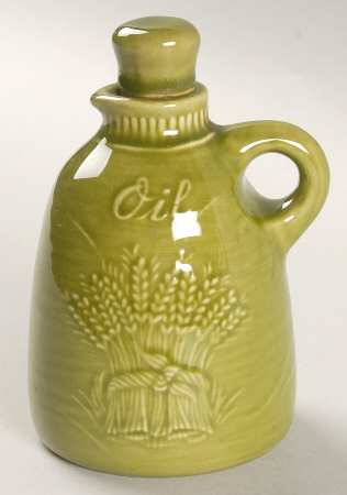 Wheat Green (Winter Green) Oil Cruet and Stopper