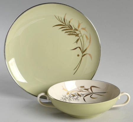 Willow Bouquet Flat Cream Soup Bowl & Dessert Plate/Saucer Set
