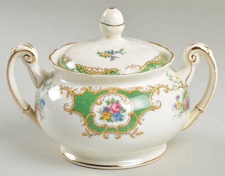 Broadway Green Sugar Bowl & Lid
