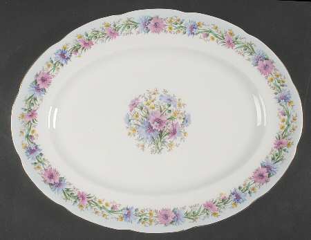 Cornflower Blue 13" Oval Serving Platter