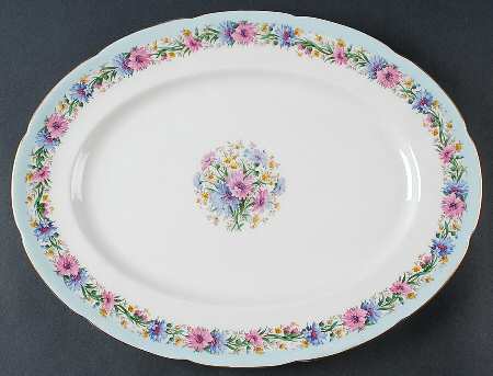 Cornflower Blue 15" Oval Serving Platter