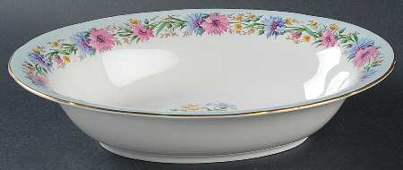 Cornflower Blue 9" Oval Vegetable Bowl