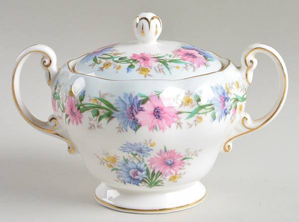 Cornflower Blue Sugar Bowl & Lid