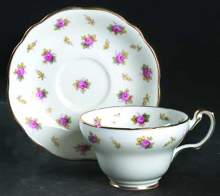 Dainty Rose Footed Cup & Saucer Set