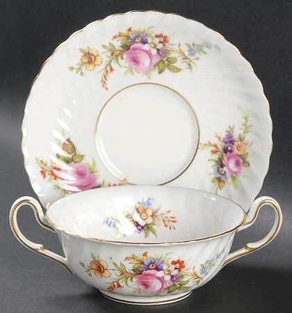 Devonshire Flat Cream Soup Bowl & Saucer Set