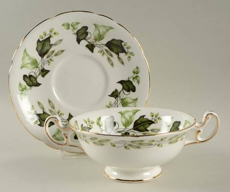 Everglades Footed Cream Soup Bowl & Saucer Set