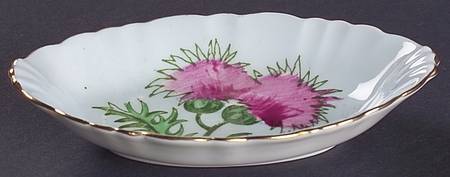 Glengarry Thistle Light Blue 5" Oval Nut Dish