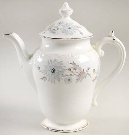 Mayfair (Flowers, Platinum Trim) Mini Coffee Pot & Lid
