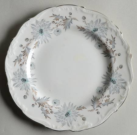 Mayfair (Flowers, Platinum Trim) Salad Plate