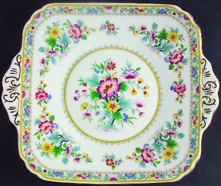 Ming Rose Square Handled Cake Plate