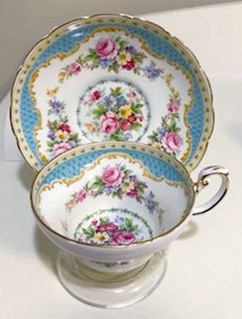 Windsor Blue Footed Demitasse Cup & Saucer Set